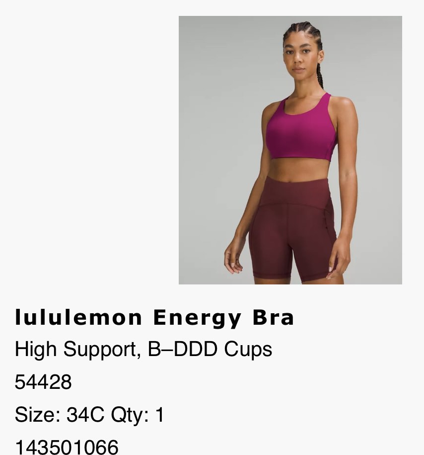 Lululemon Energy Bra, Women's Fashion, Activewear on Carousell