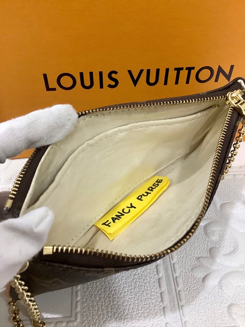 LV Pochette Milla MM Monogram Clutch, Luxury, Bags & Wallets on Carousell