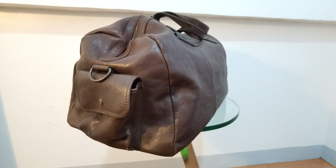 Spencer, Brown Leather Weekend Duffle Bag