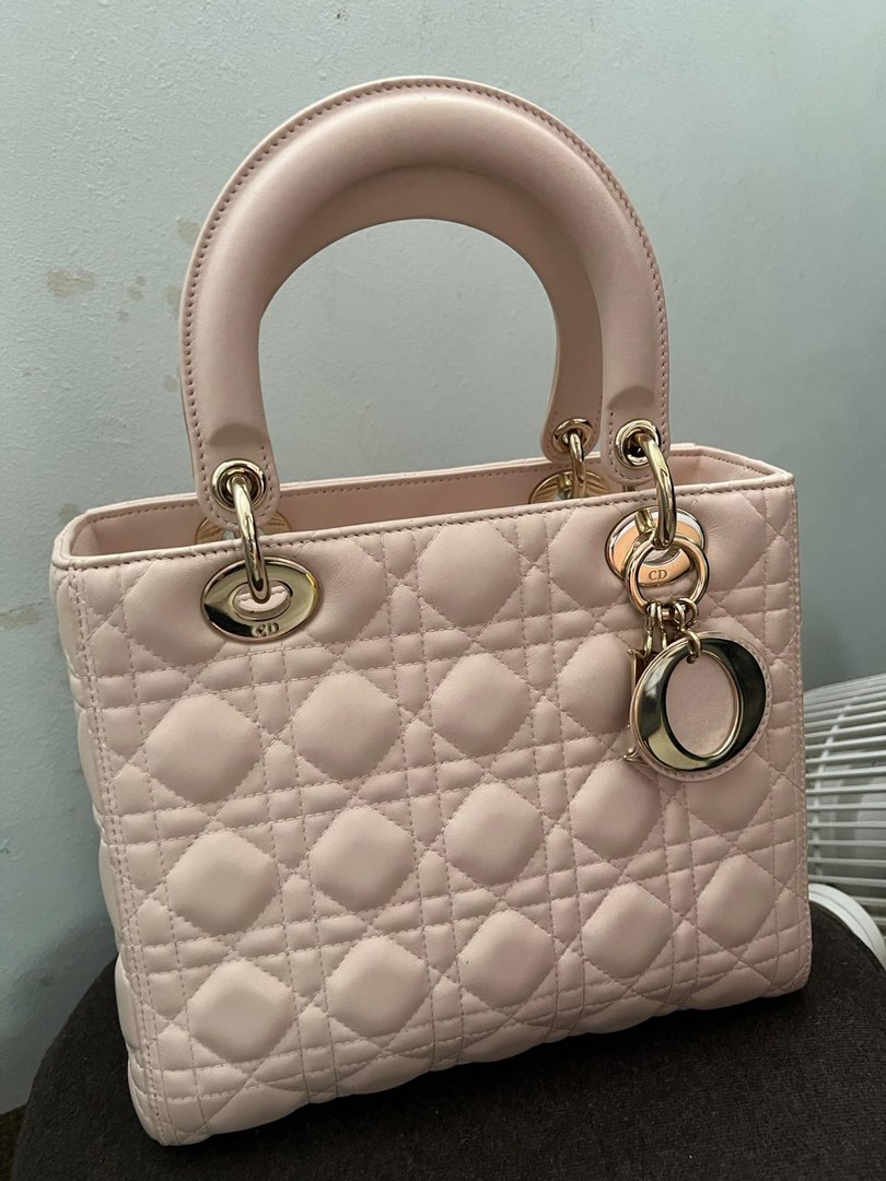 Medium Lady Dior Bag Powder Pink Cannage Lambskin