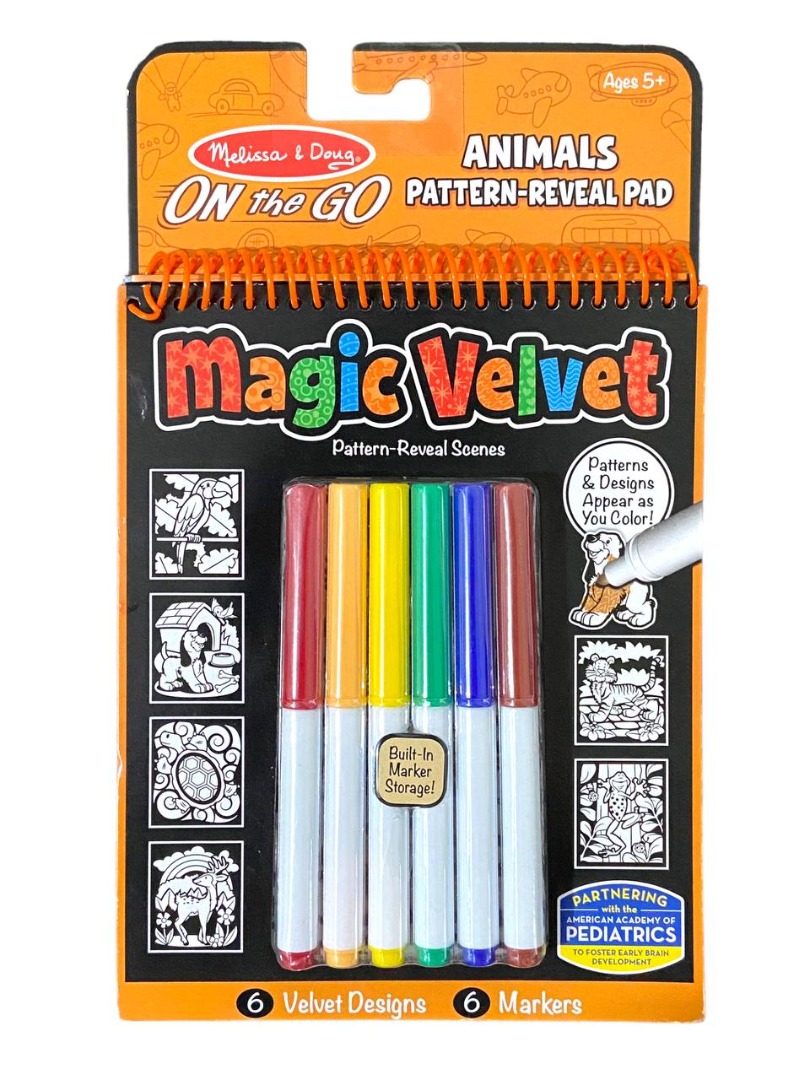 Melissa & Doug On the Go Magic Velvet Animals PatternReveal Activity