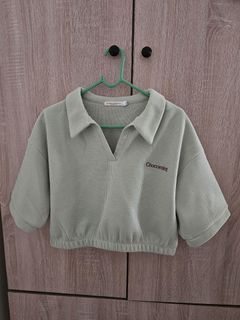 Memoires Mint Green Waffle Knit Top Blouse
