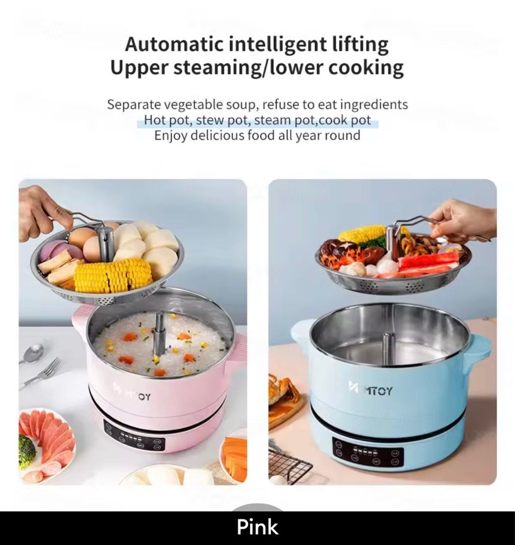 MTOY Electric Hotpot 4L Fully Automatic Rising-Lowering Hotpot with ...