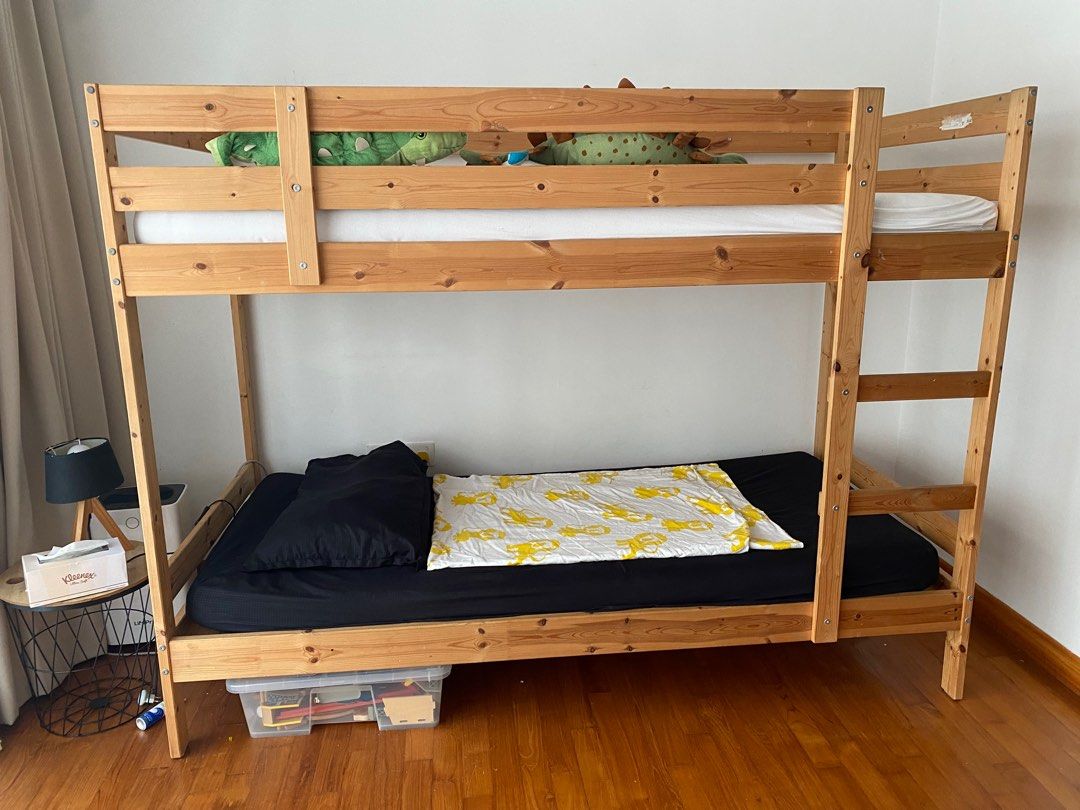 Mydal Bunk bed frame, pine, 90x200 cm ikea, Furniture & Home Living