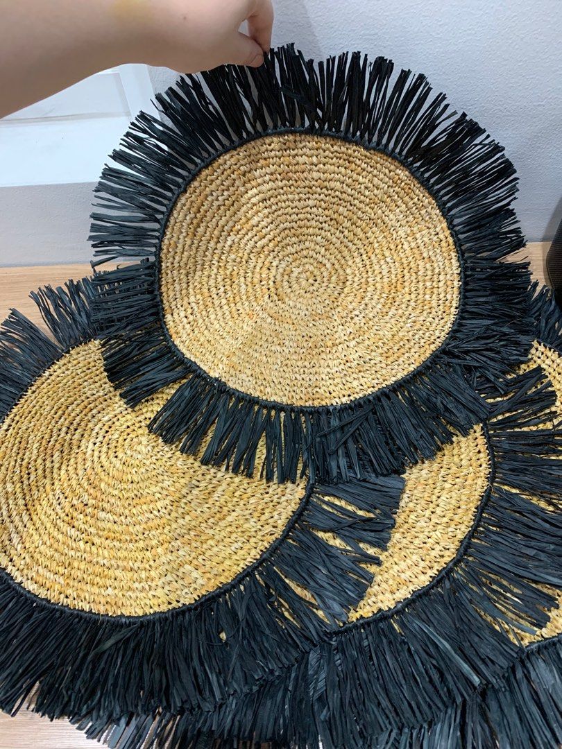 Native Decorative Placemats 6-pc Set (Category: Table Linen & Textiles) located in Quezon City. Submitted by etcgirlshoppe.24 (Listing ID 1239794951, Image 2). Description: Decorative Placemat Native design Natural/ Black 6pcs Sold as Set bnew, unused P600 Rfs: decluttering Mop: bdo/bpi/gcash Shipping c/o buyer, no meetup. Loc: Tarlac (ship via courier J&T) Or QC (ship via Lalamove/grab pickup) PIOG.