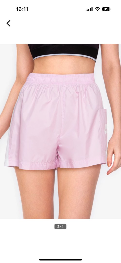 Nike pink satin shorts store