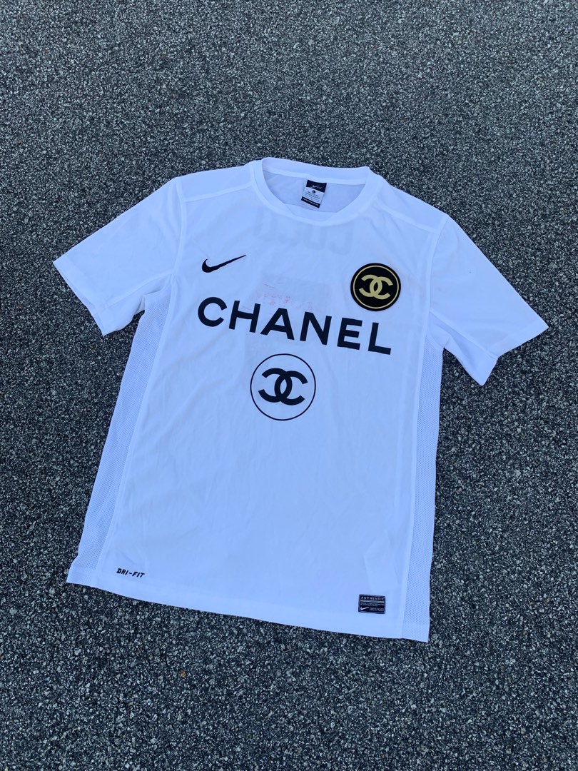 Nike X Chanel Jersey White Men s Fashion Activewear on Carousell