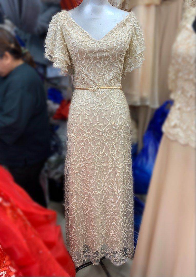 Nude Lace Formal Long Gown (Category: Evening dresses & gowns) located in Valenzuela. Submitted by prelovedbypatch (Listing ID 1239739088, Image 1). Description: FOR RENT OR SALE For rent: • ₱1,600 price • +800 pesos for a deposit fee so a total of 2,400 payment • The 800 deposit fee will be returned to you once the gown is returned in good condition, otherwise, we will deduct it if we see flaws that aren’t originally there. • You can only have t