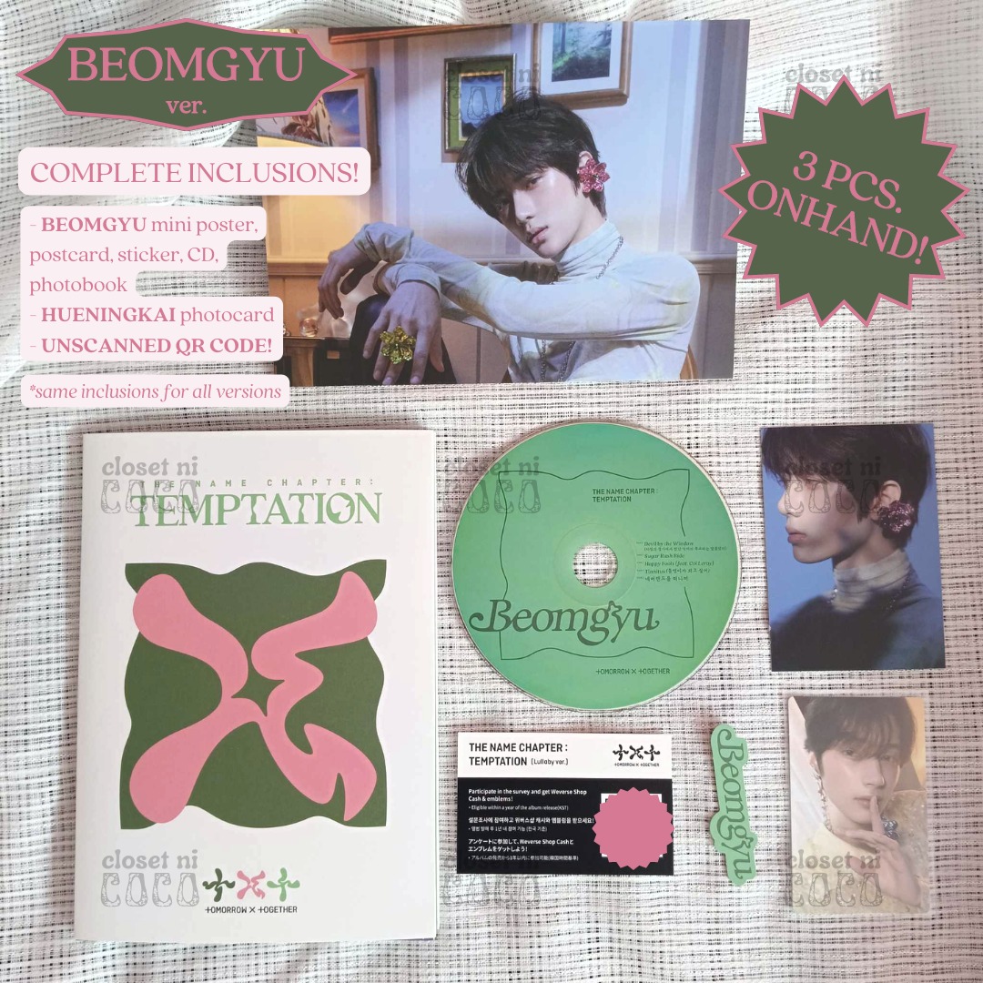 [ONHAND 3 PCS. - Complete Inclusions] TXT BEOMGYU The Name Chapter ...