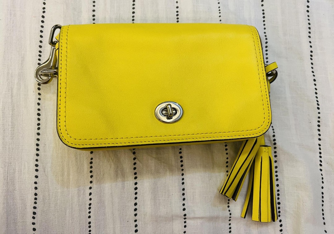 Coach Yellow Leather Legacy Penny Shoulder Bag Coach
