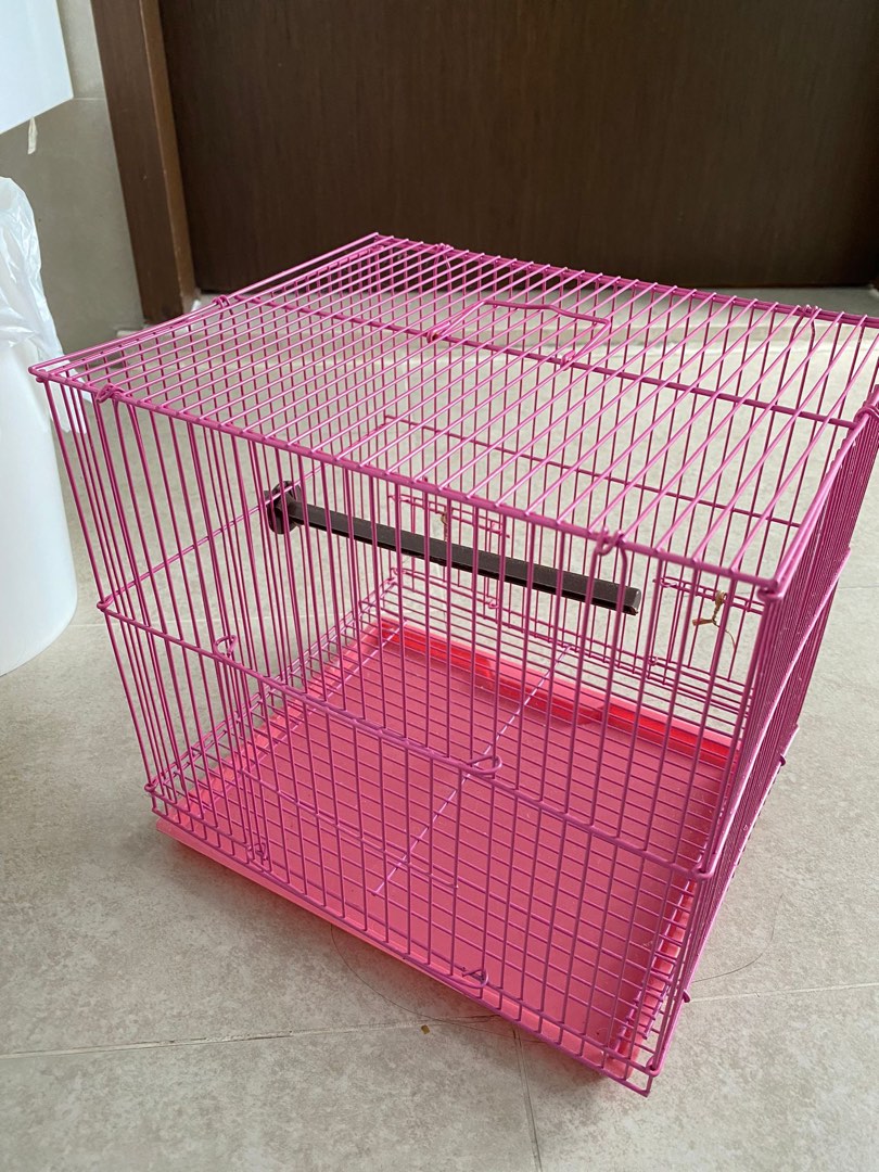 Pink bird cage, Pet Supplies, Homes & Other Pet Accessories on Carousell