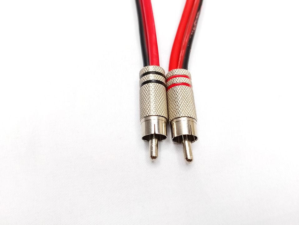 RCA MALE CONNECTOR to SPEAKE WIRE ADAPTER BARE WIRE OPEN END, 14AWG