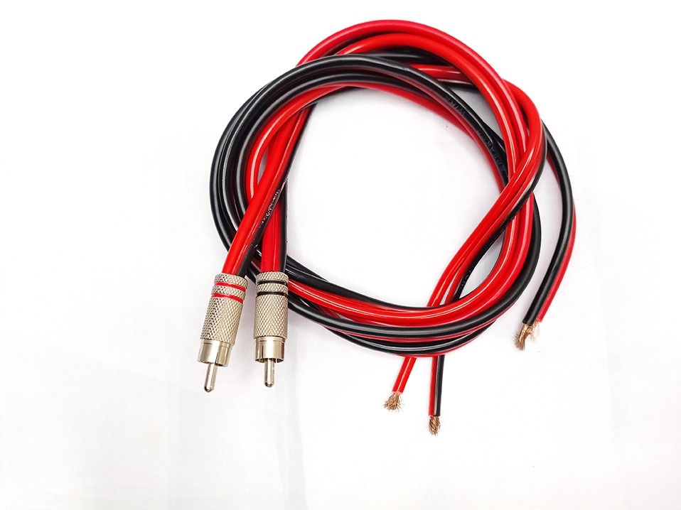 RCA MALE CONNECTOR to SPEAKE WIRE ADAPTER BARE WIRE OPEN END, 14AWG