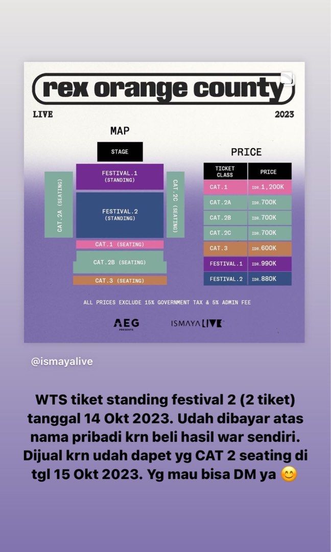Rex Orange County 14 Okt 2023, Tiket & Voucher, Tiket Acara di Carousell