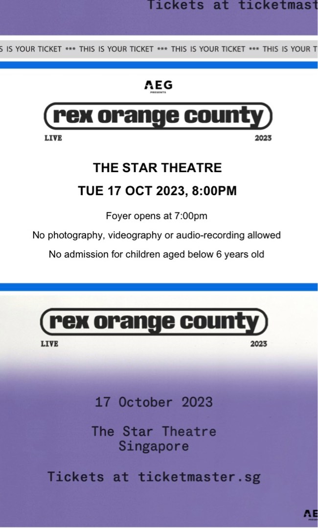 rex orange county sg cat 6 tickets, Tickets & Vouchers, Event Tickets - How Much Do Rex Orange County Tickets Cost