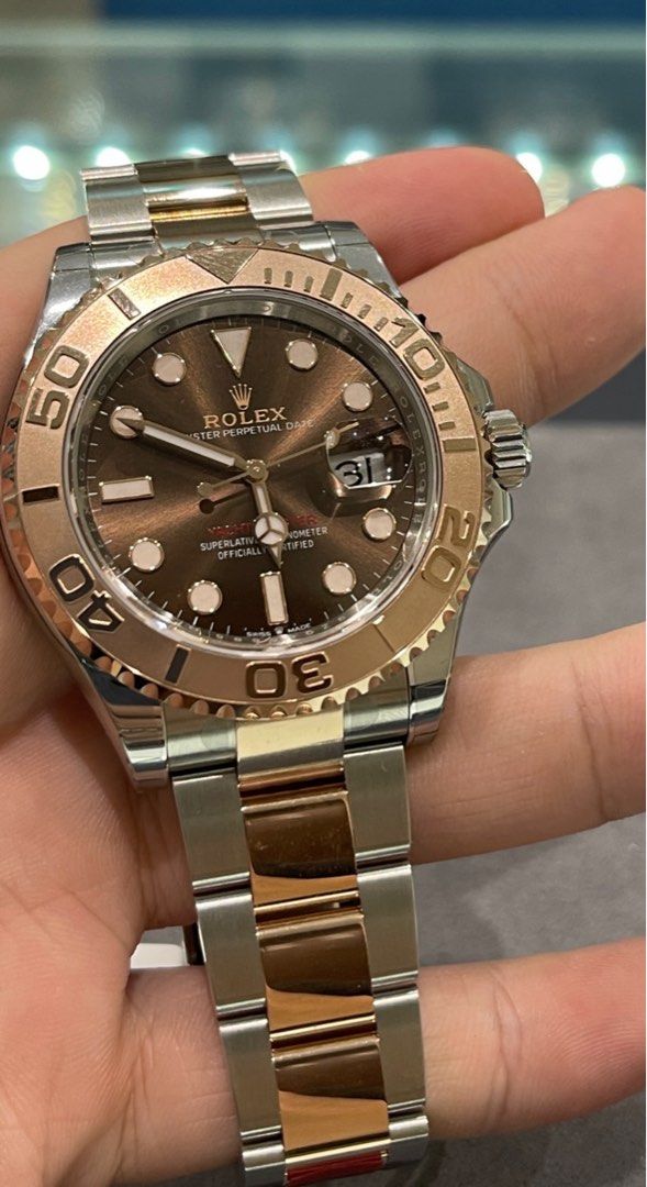 Yacht master rose gold chocolate sales