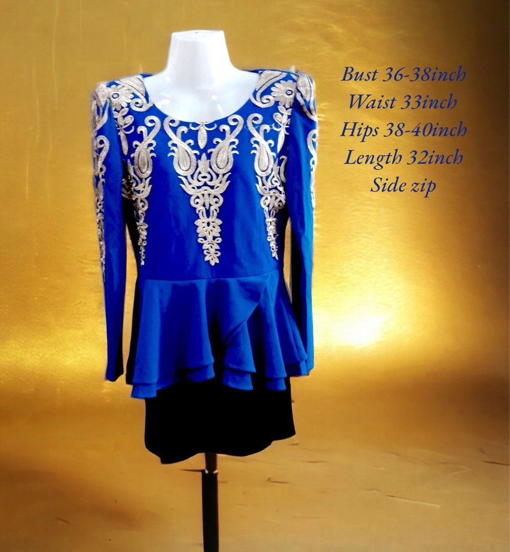 Royal blue evening tops outlet