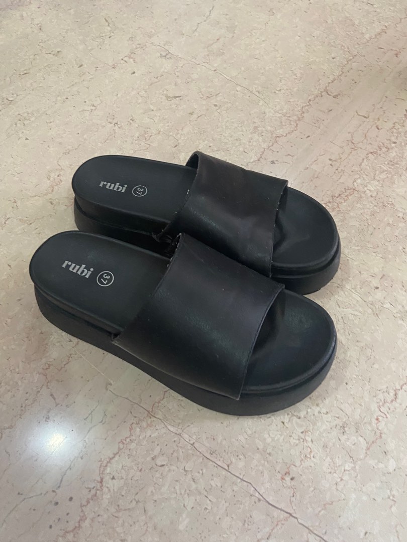 rubi platform slides, Women's Fashion, Footwear, Flipflops and Slides