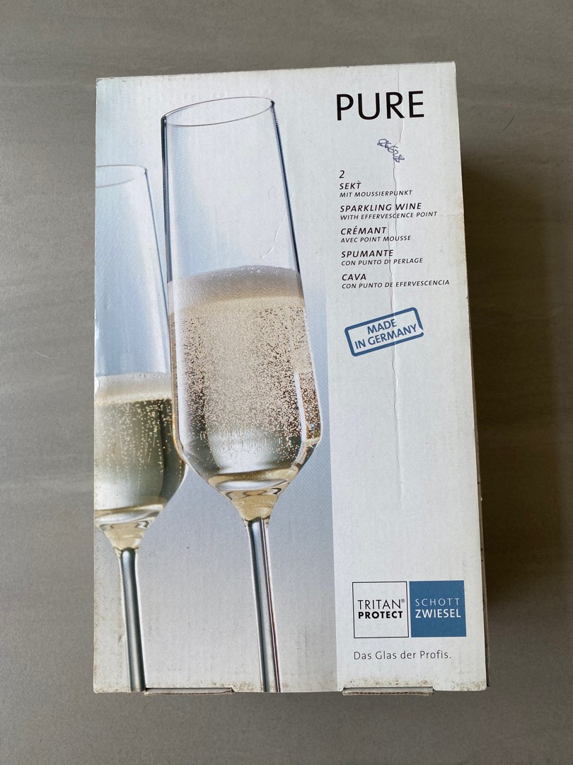 Schott Zwiesel Sparkling Wine Glasses (Set of 2 with box) on Carousell