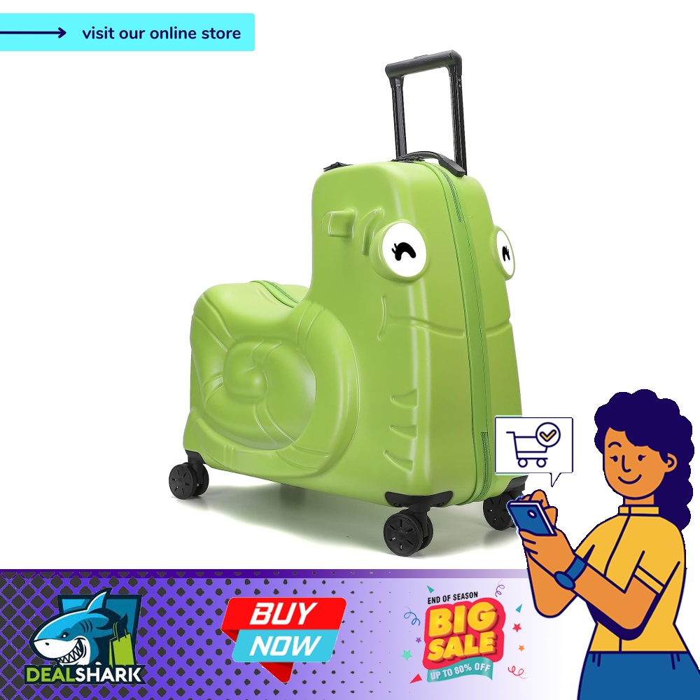 SEA PUNK Kid's Ride-on Luggage, Green, 20 inches (Green) (20