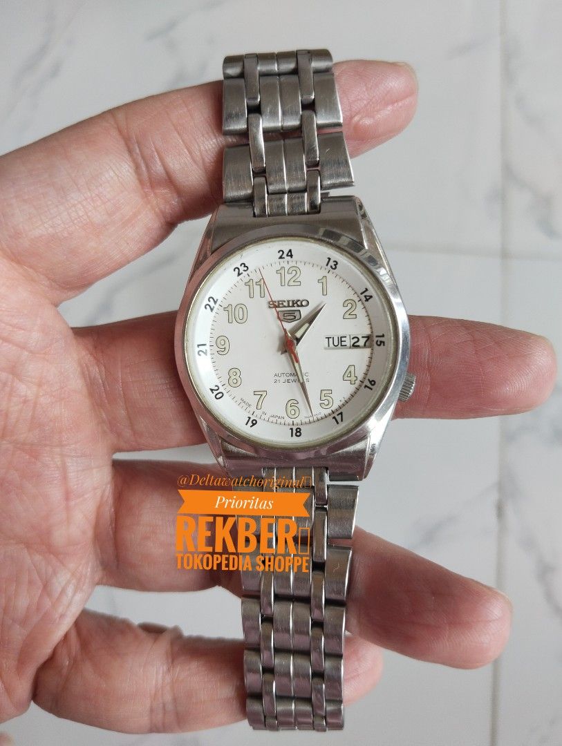Seiko 5 SNK579J1 SNK579 Military White Dial Automatic JDM Rare Original