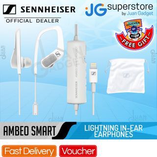Sennheiser AMBEO SMART Headset In-Ear Headphones with 3D Binaural Audio Mic Active Noise Cancellation Lightning Connector for iOS | JG Superstore