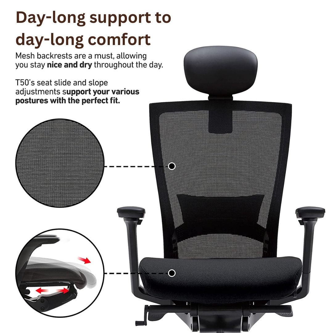 SIDIZ T50 Mesh Chair, Ergonomic Home Office Chair, Ergonomic Task Chair