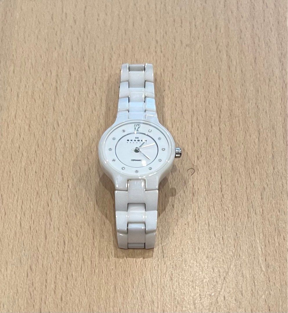 Skagen Ladies White Ceramic Slim Watch Women s Fashion Watches