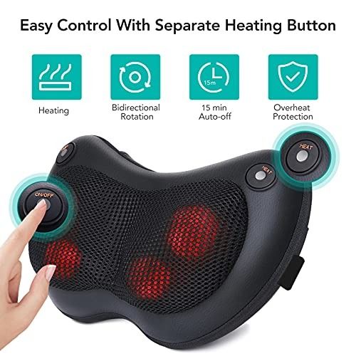 Mo Cuishle Shiatsu Neck & Back Massager Pillow with Heat, Health &  Nutrition, Massage Devices on Carousell