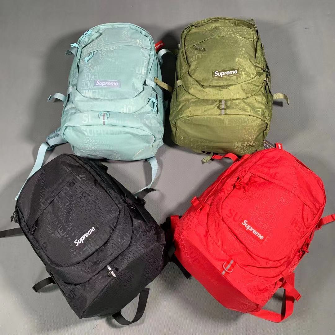 SUPREME 19ss 46th backpack反光帶暗花滿印雙肩包, 男裝, 袋, 背包