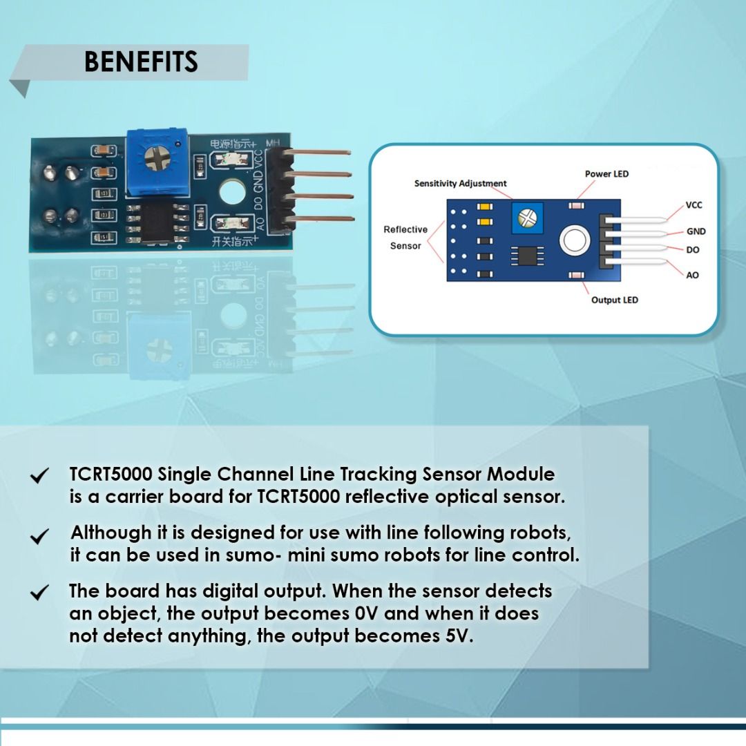 TCRT5000 INFRARED REFLECTIVE IR PHOTOELECTRIC SWITCH BARRIER LINE TRACK ...