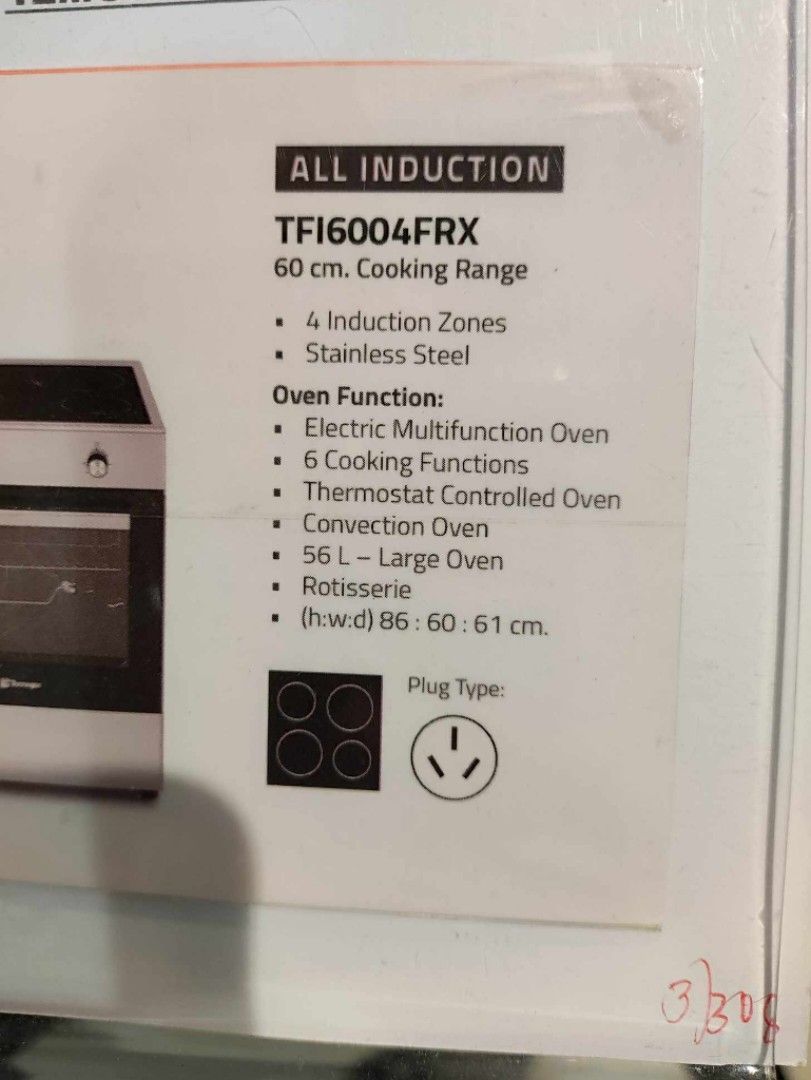 TECKNOGAS ALL INDUCTION COOKING RANGE BRAND NEW (Category: Cookers) located in Makati City. Submitted by jayann. (Listing ID 1239875712, Image 3). Description: TECKNOGAS ALL INDUCTION COOKING RANGE BRAND NEW 🈴TECKNOGAS RANGE ➪Model: TFI6004FRX 60cm ❌SRP:43,995 🏷CASH: 37,800 👉(SAVE :6,195) 🔹ALL INDUCTION 60 cm. Cooking Range 4 Induction Zones ■ Stainless Steel 🔹Oven Function: ■ Electric Multifunction Oven ■ 6 Cooking Functions ■ Thermostat Co