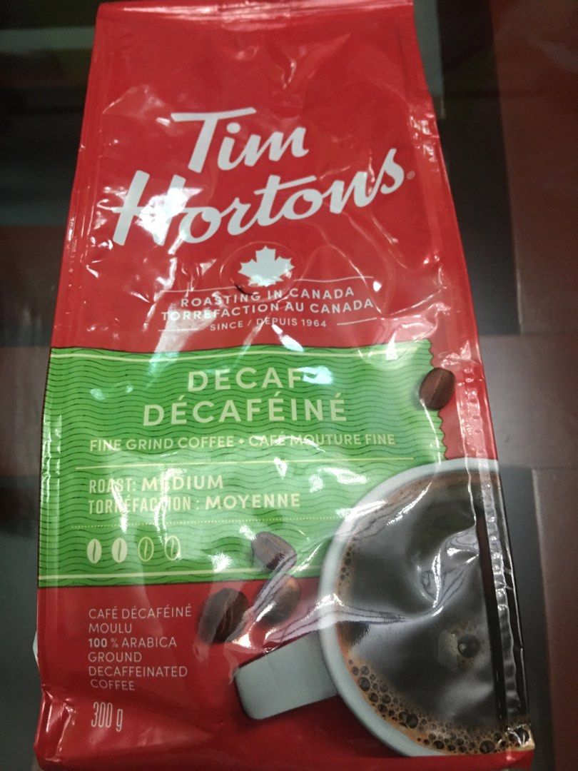 Tim Horton’s Decaf Ground Coffee 300g (Category: Beverages) located in Manila. Submitted by mm.lim (Listing ID 1239809494, Image 1). Description: .