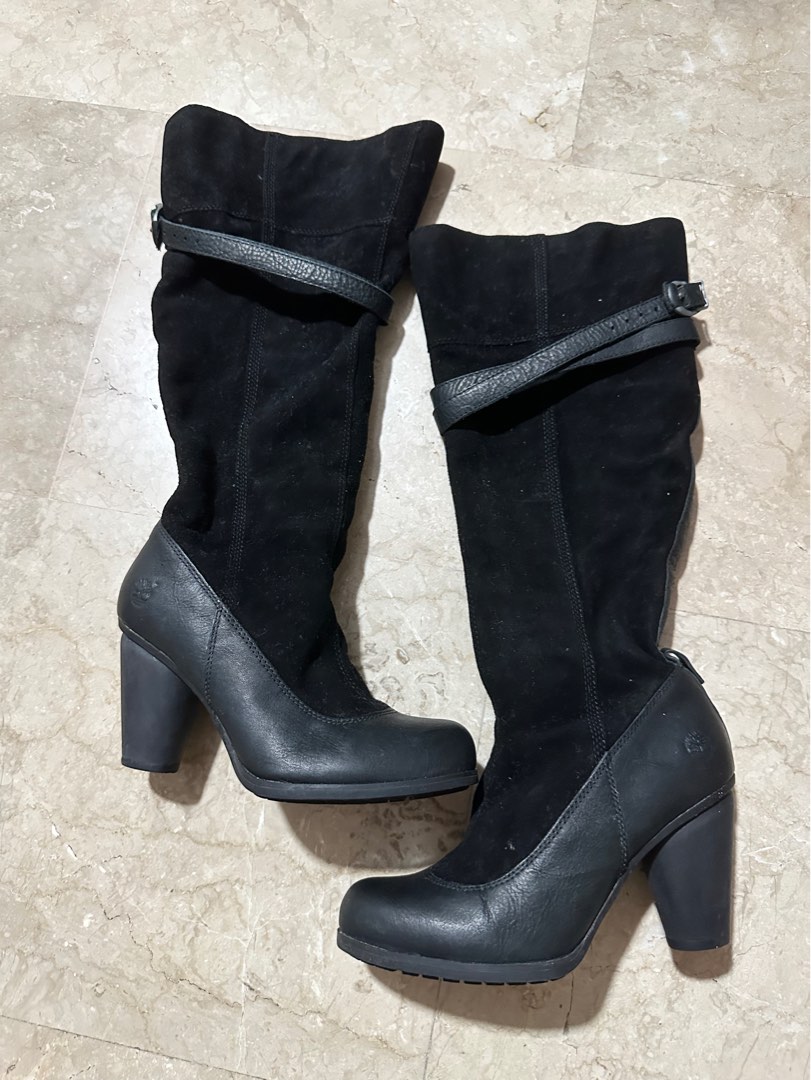 Black high heel timberland boots online