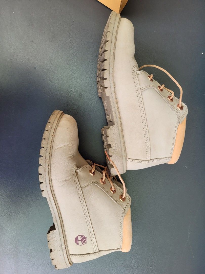 Timberland Boots Women Nellie Waterproof Chukka Light Taupe Nubuck UK 6 US 8