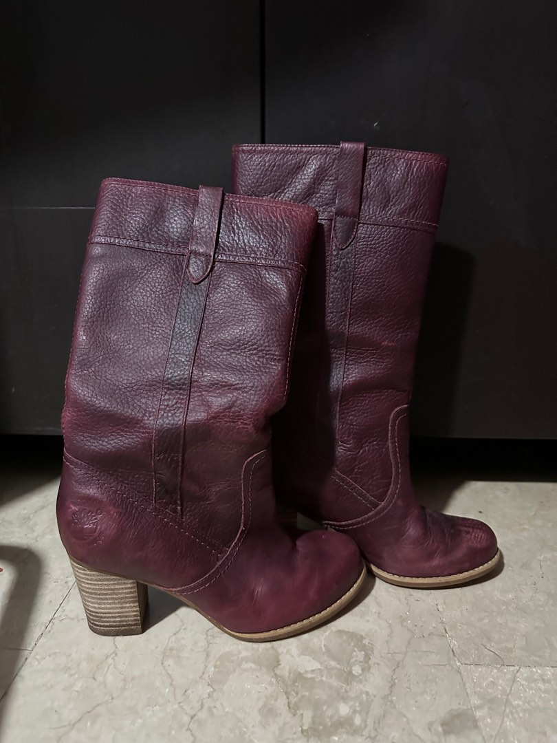 timberland dark purple boots Women s Fashion Footwear Boots on Carousell
