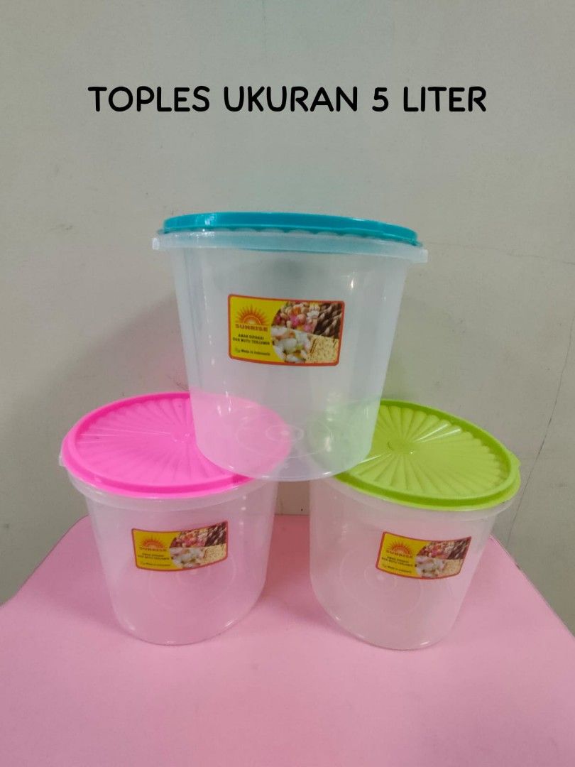 Toples Plastik Bening 5L, Perabotan Rumah di Carousell