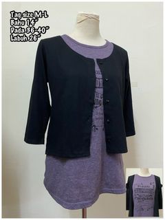 Tshirt/blouse with attached cardigan