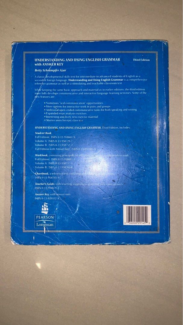 Toys,　By:　English　Textbooks　Grammar　Azar,　Schrampfer　Magazines,　(International　Edition)　Third　Betty　Understanding　Books　on　Using　Hobbies　Carousell