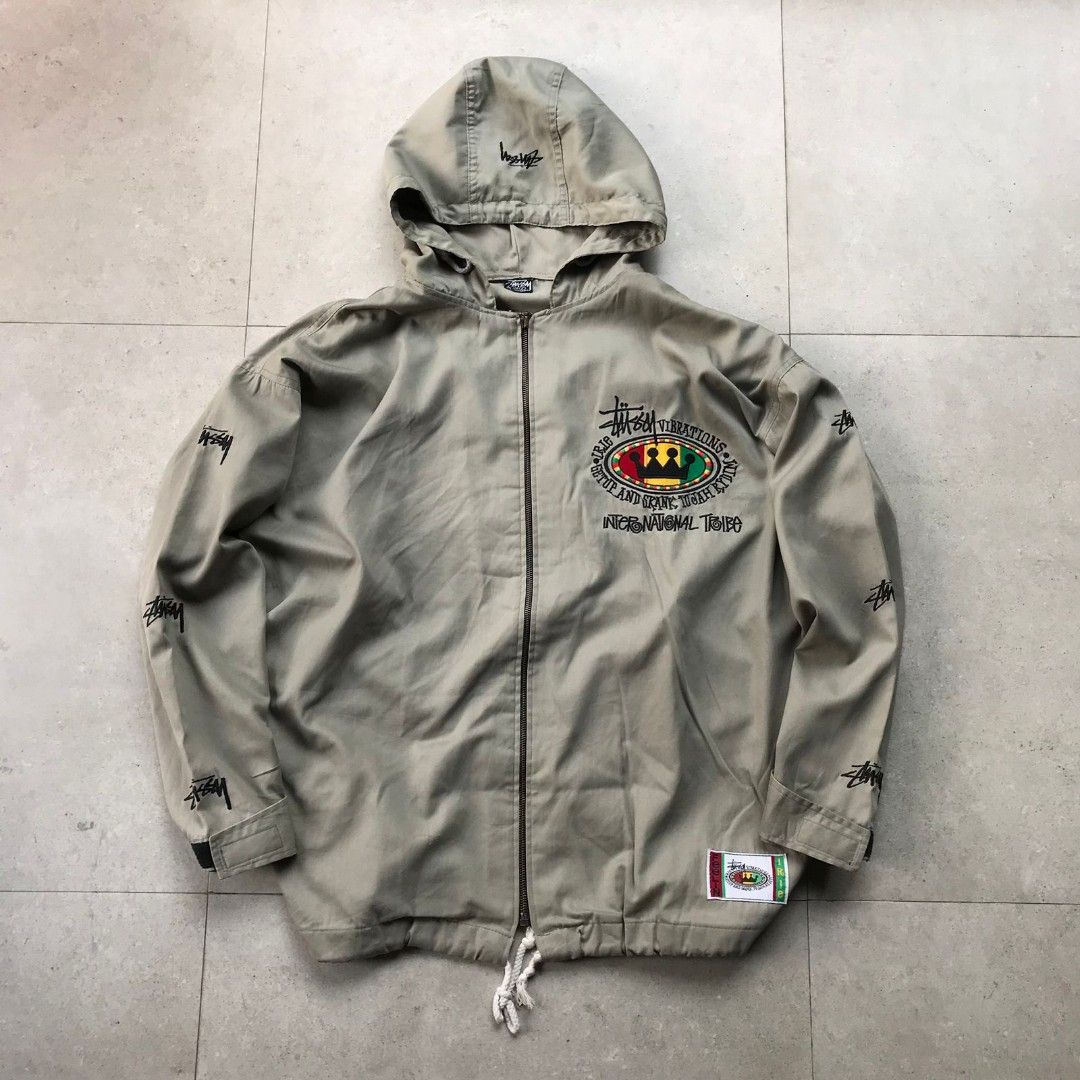Vintage Stussy Irie Vibration Jacket, Fesyen Pria, Pakaian , Baju Luaran di Carousell