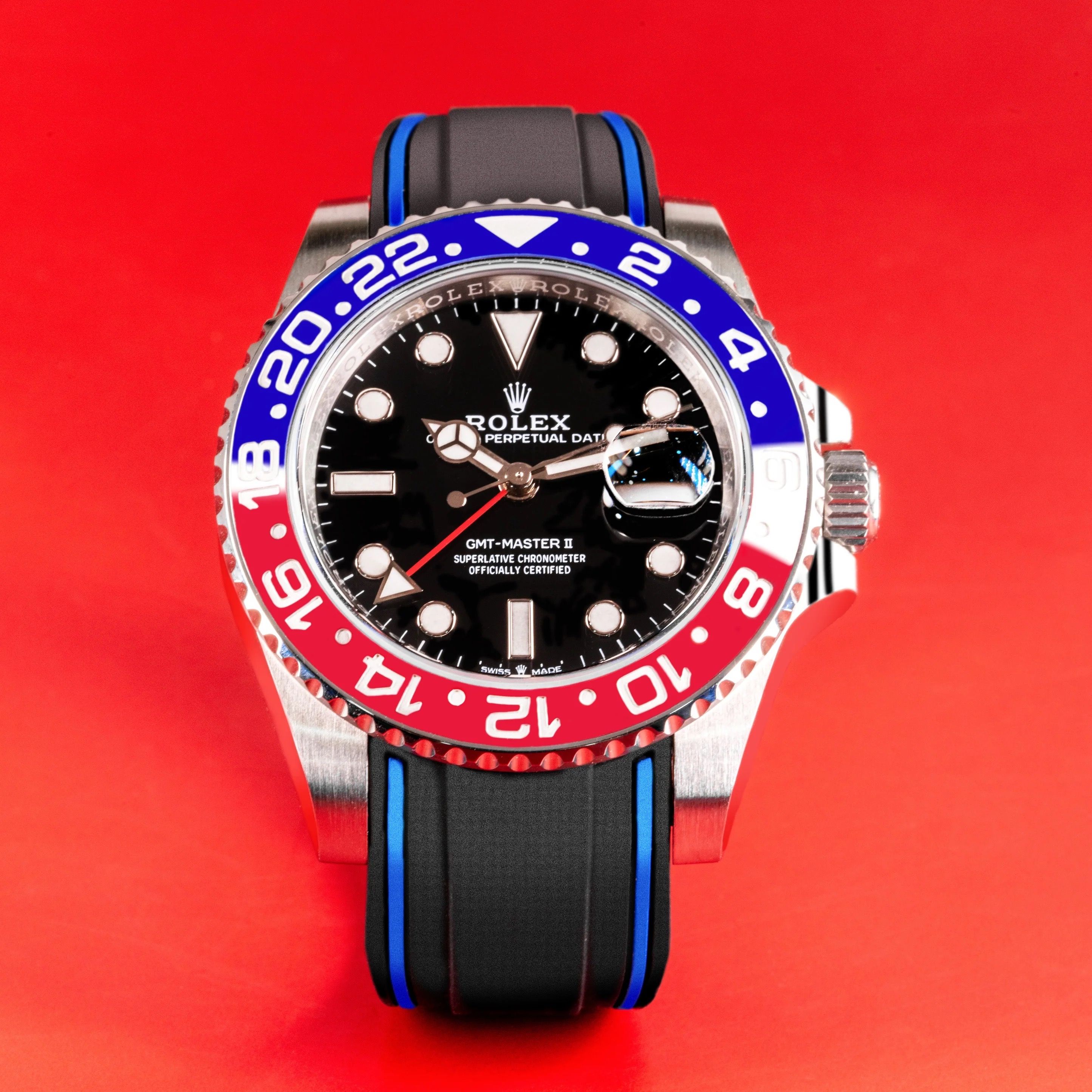 Rolex pepsi rubber strap sale