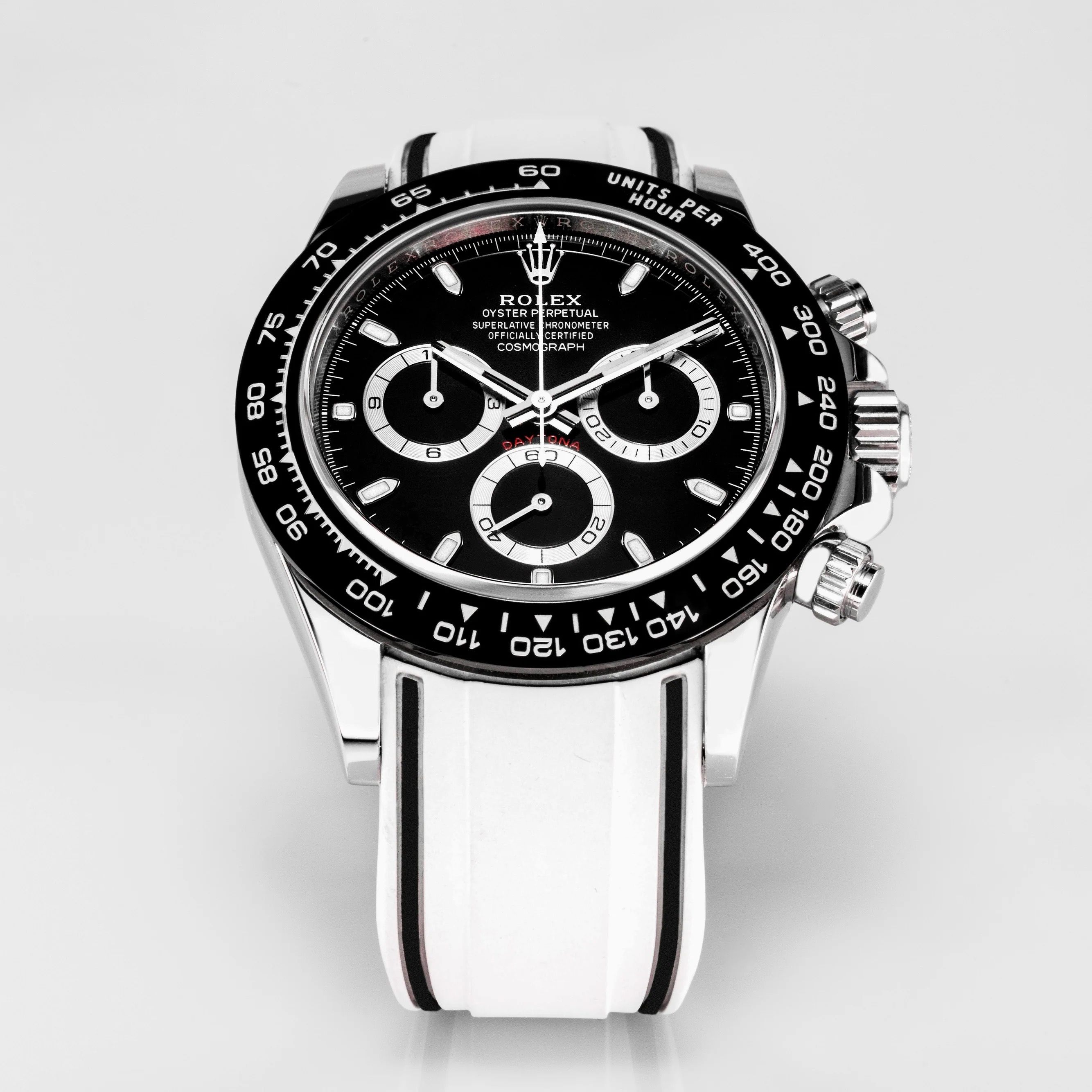 Vulcanised FKM Rubber Strap in Cookie White by Solitaire for Rolex