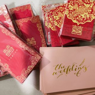 Chinese Silk Red Envelopes - 3-Piece Lunar New Year Hongbao Red