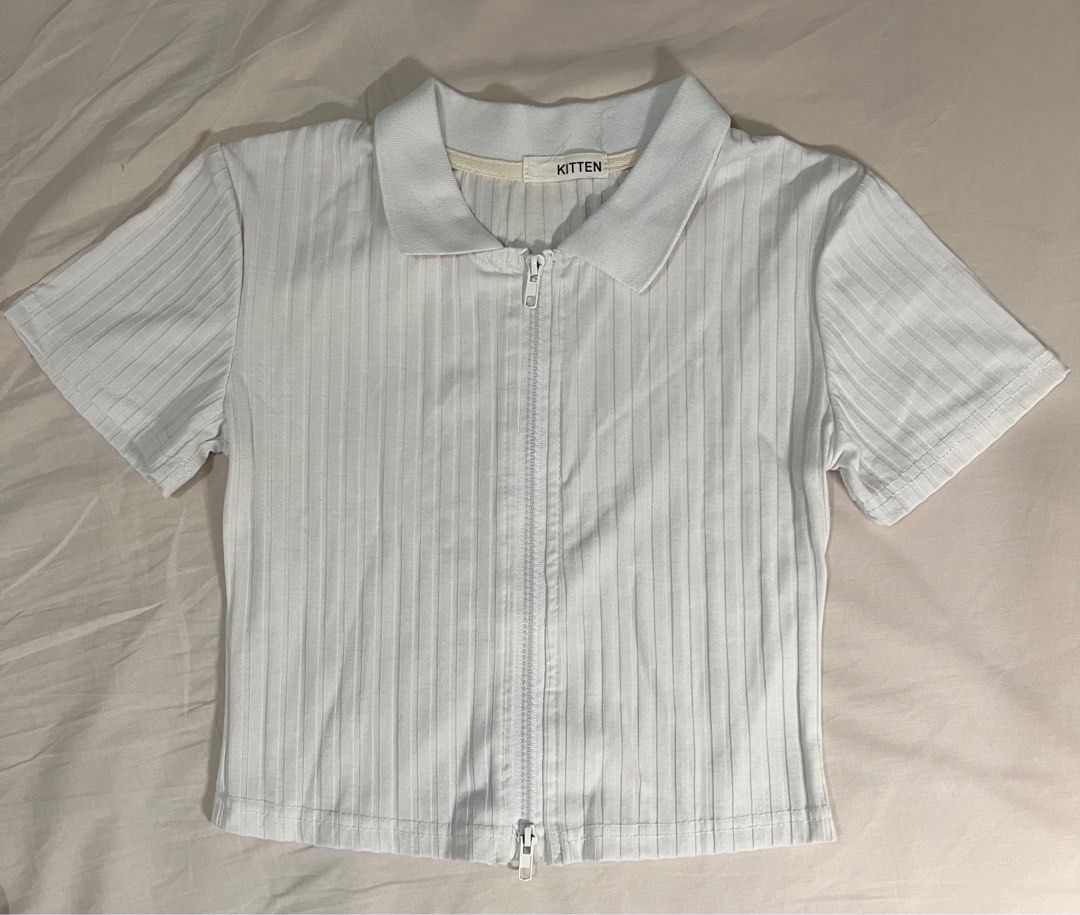 White zip up shirt outlet