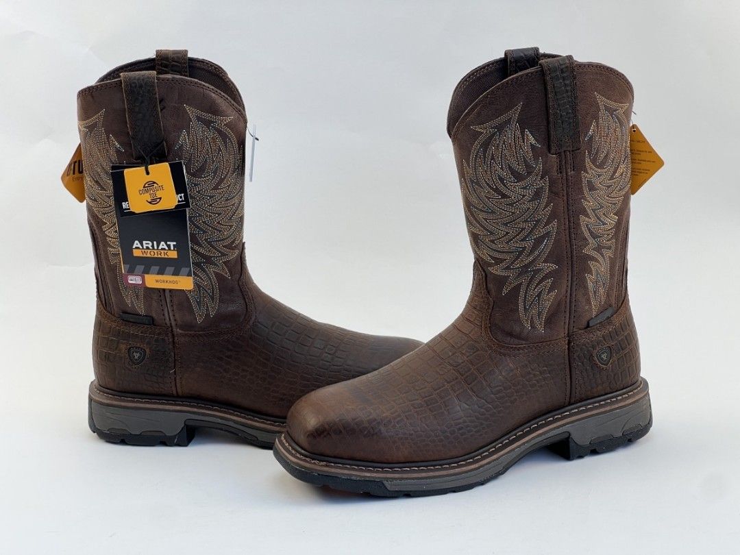 Ariat Men s 10017415 WorkHog Wide Square Toe Work Boot COLOR BROWN CROCO Print EU42 EU43 EU44