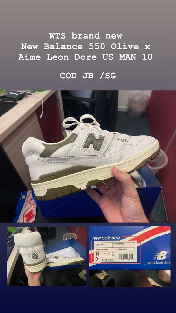 WTS New Balance 550 Olive x Aime Leon Dore Men s Fashion