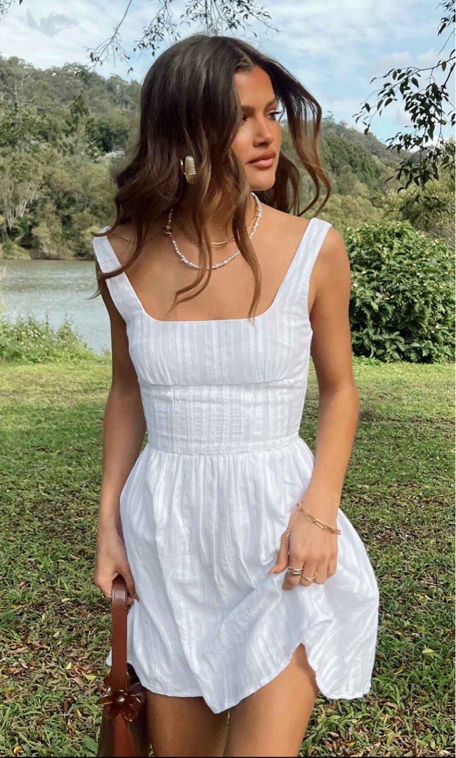 WTS princess polly lorinda mini dress white in AU 6
