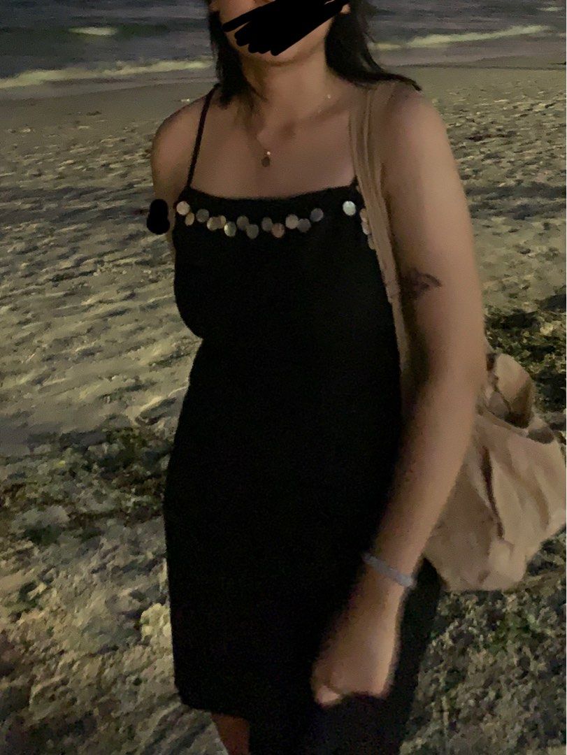 Zara Black linen above the knee dress with shells beach dress, Women's  Fashion, Dresses & Sets, Dresses on Carousell