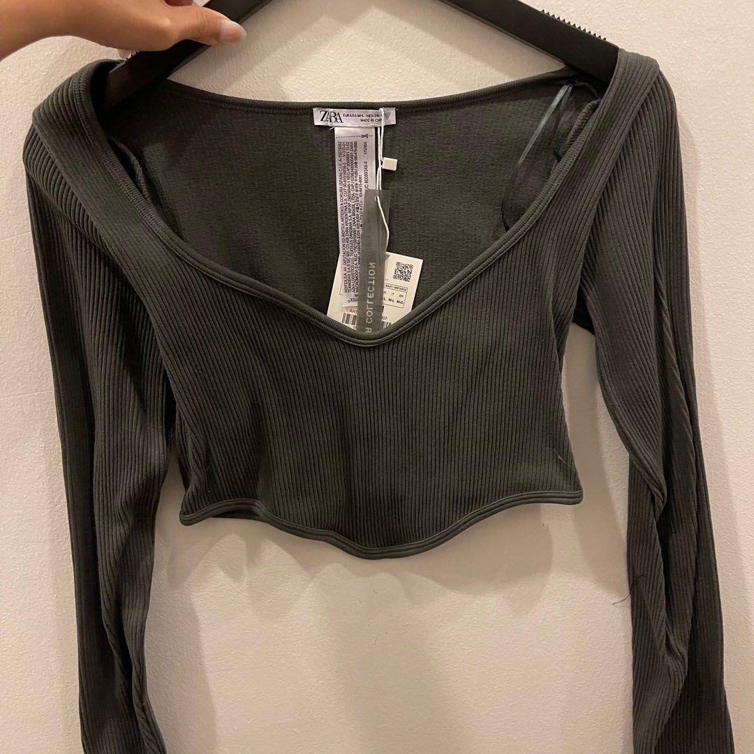 zara limitless contour collection cropped top, Women's Fashion, Tops,  Longsleeves on Carousell