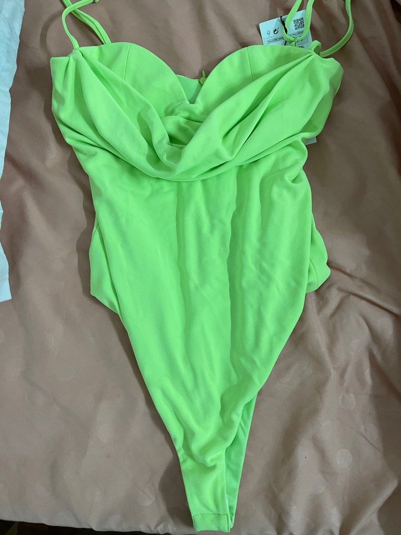 Zara neon green bodysuit best sale